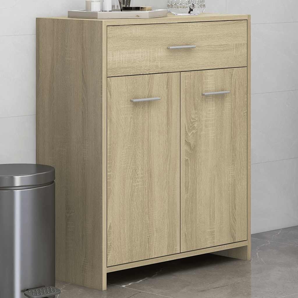 Sonoma Oak Bathroom Cabinet 60x33x80 cm - Engineered Wood