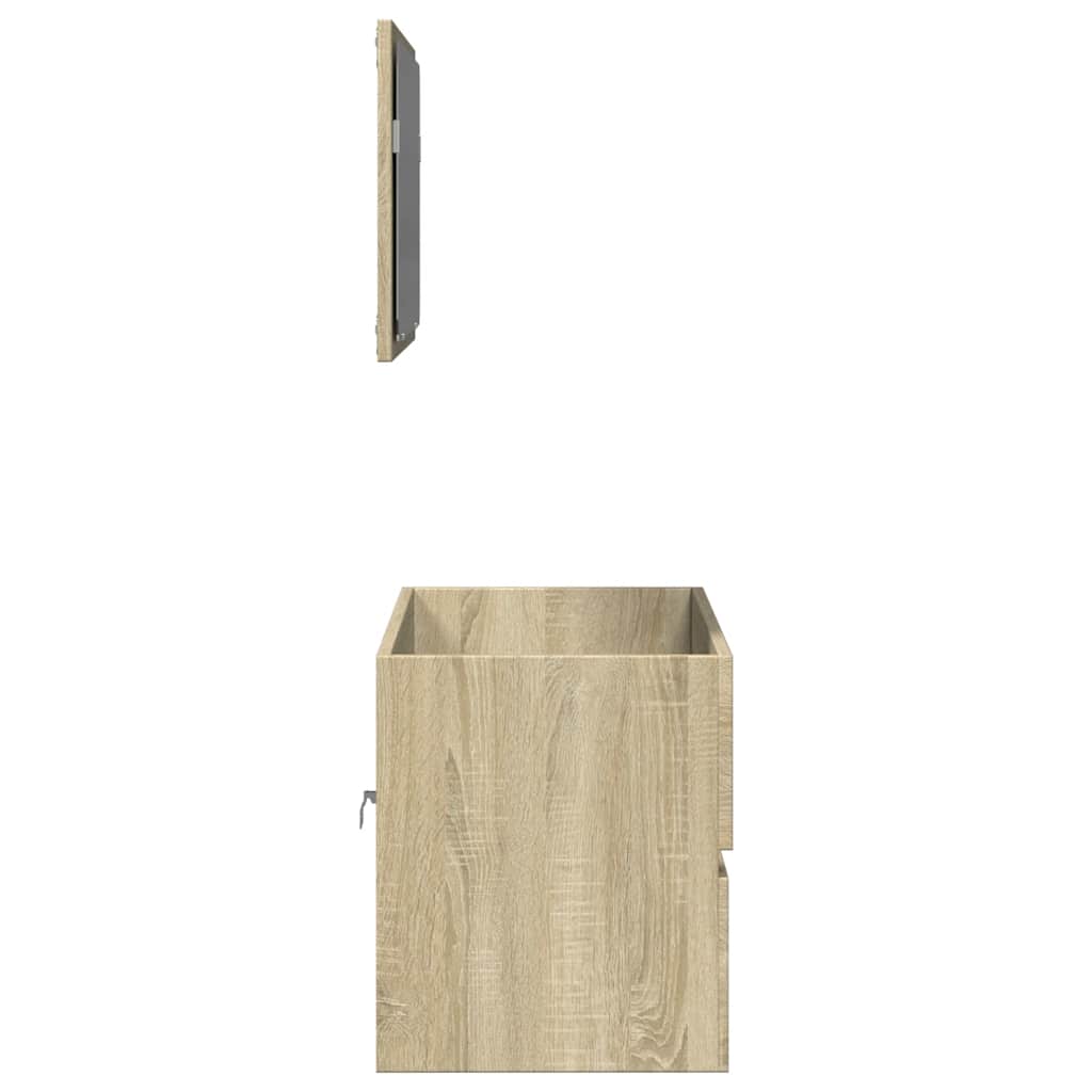 Sonoma Oak Bathroom Cabinet with Mirror - 80x38.5x45 cm