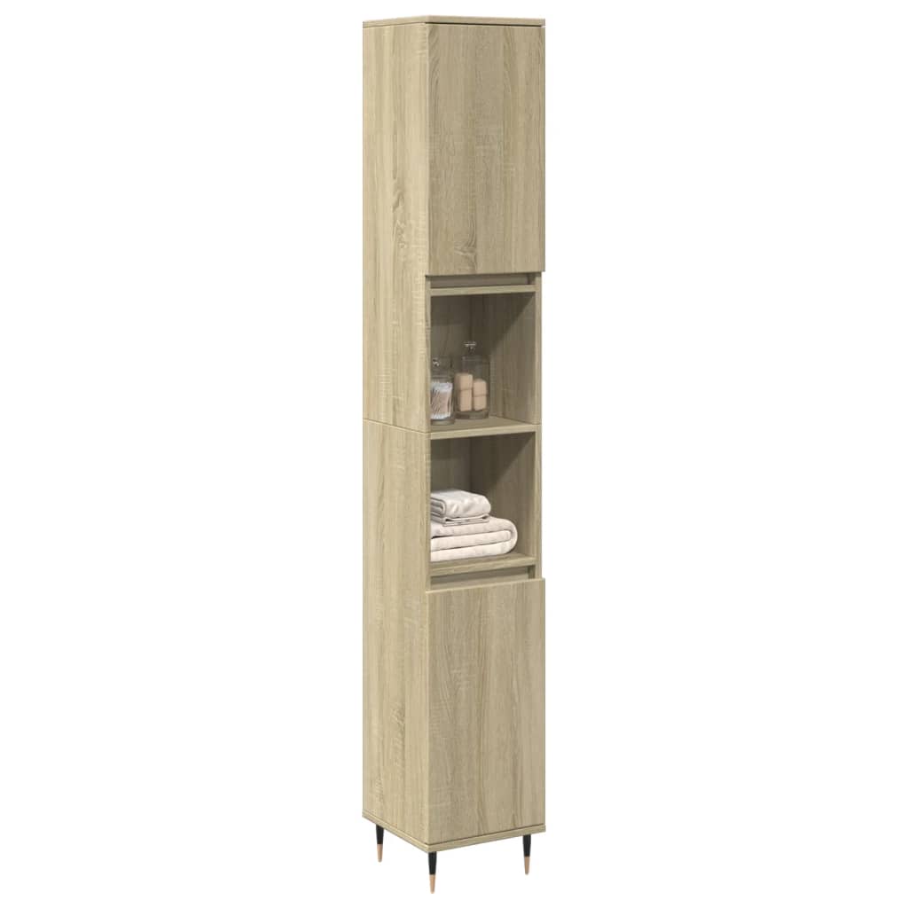 Sonoma Oak Bathroom Cabinet, 30x30x190cm - Engineered Wood
