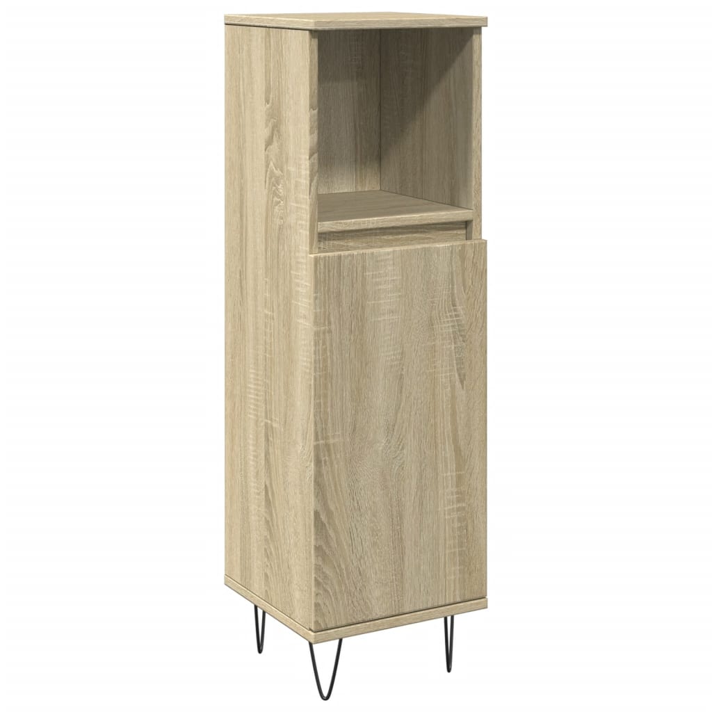 Sonoma Oak Bathroom Cabinet 30x30x100cm - Engineered Wood