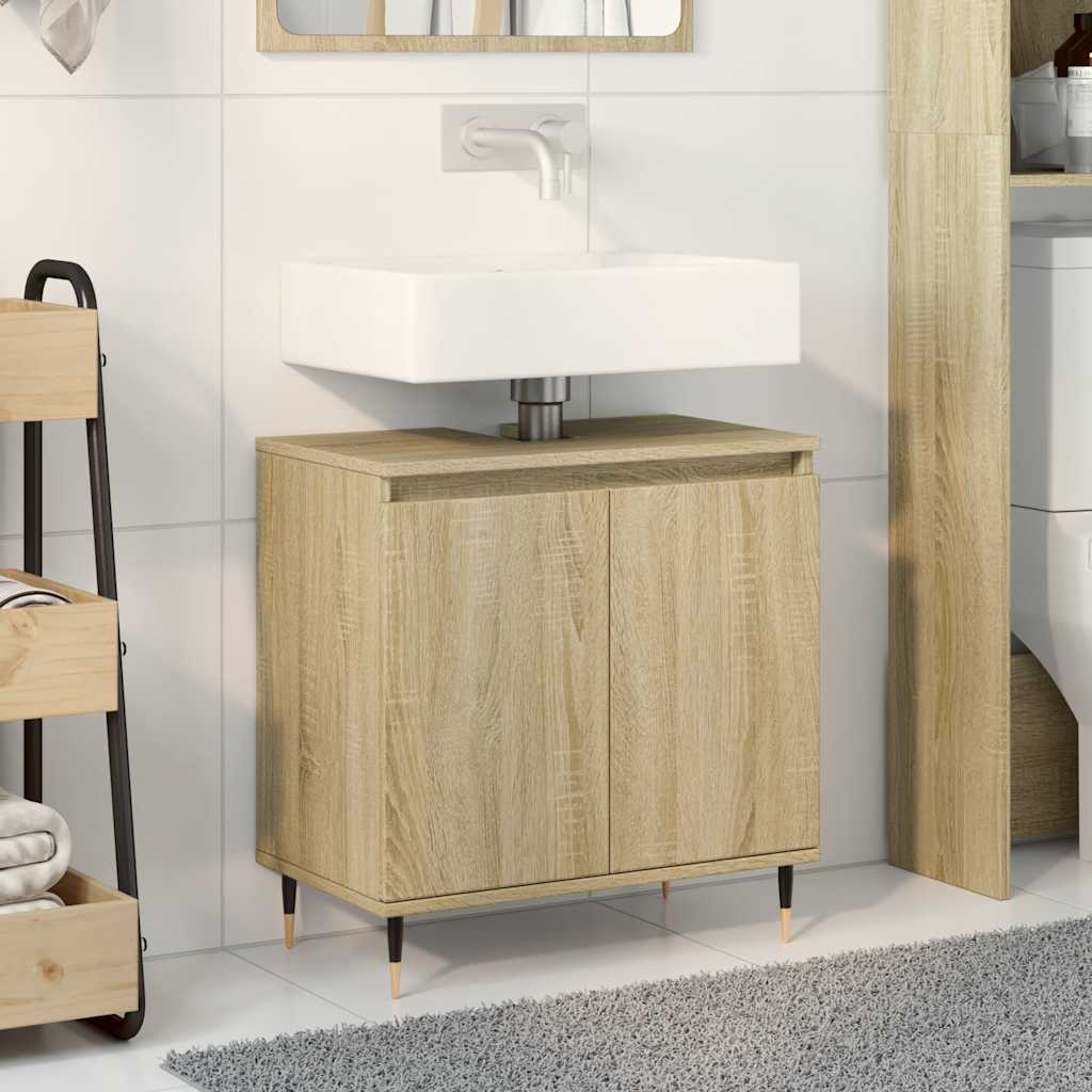 Sonoma Oak Bathroom Cabinet 58x33x60 cm - Engineered Wood