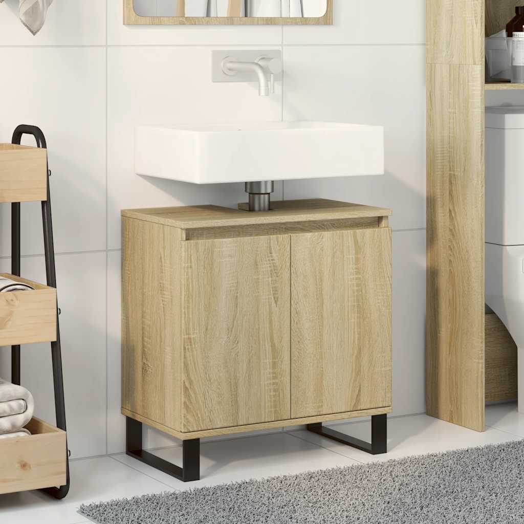 Sonoma Oak Bathroom Cabinet 58x33x60 cm - Engineered Wood