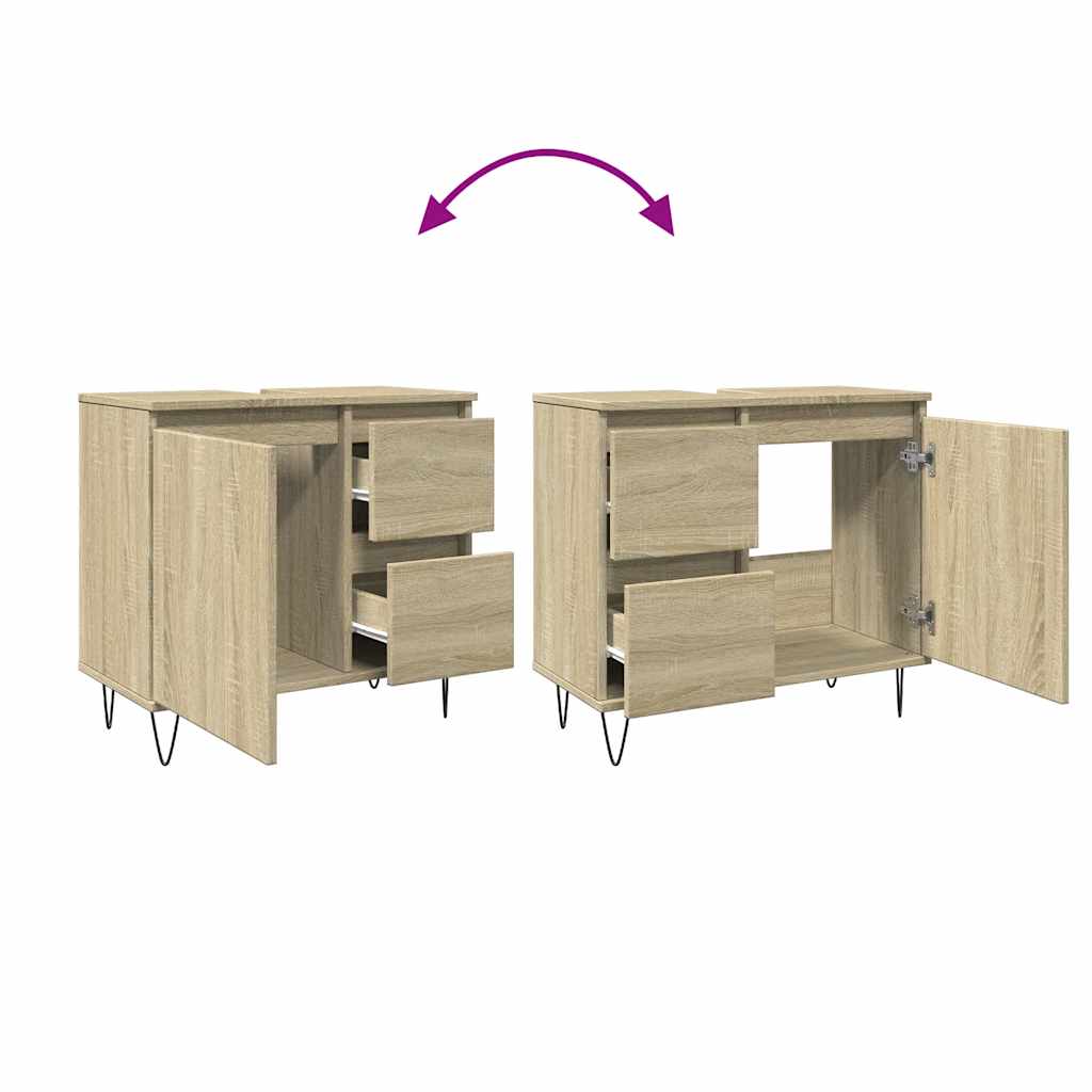 Sonoma Oak Bathroom Cabinet 65x33x60 cm - Engineered Wood