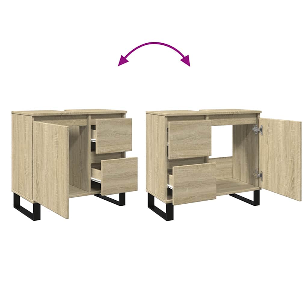 Sonoma Oak Bathroom Cabinet, Engineered Wood 65x33x60 cm