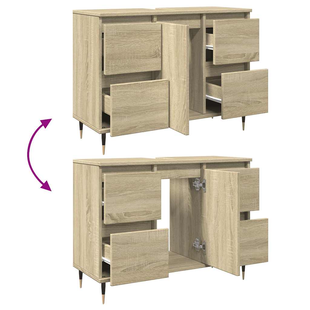 Sonoma Oak Bathroom Cabinet 80x33x60 cm | Engineered Wood