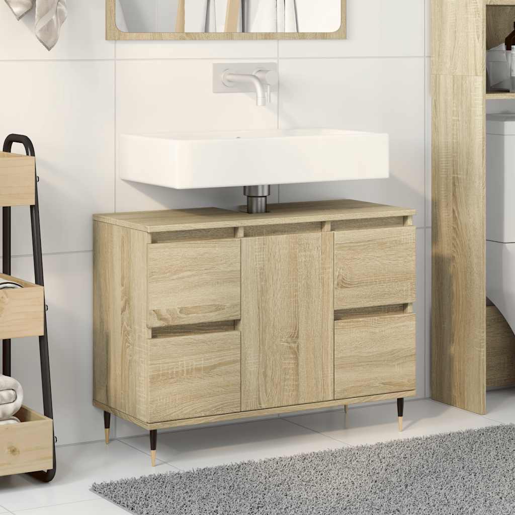 Sonoma Oak Bathroom Cabinet 80x33x60 cm | Engineered Wood