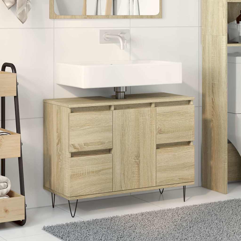 Sonoma Oak Bathroom Cabinet 80x33x60 cm - Engineered Wood