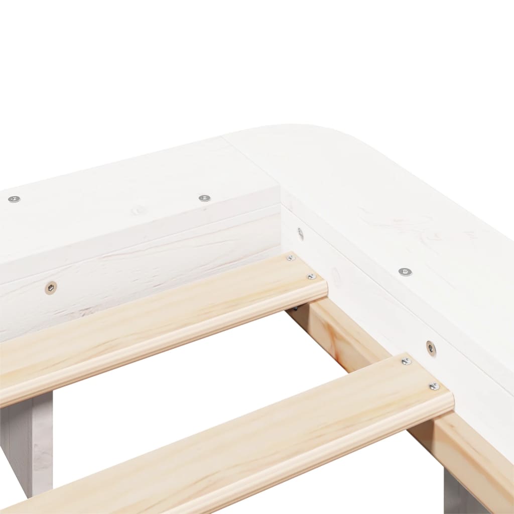 King Size White Solid Pine Bed Frame 150x200 cm - No Mattress