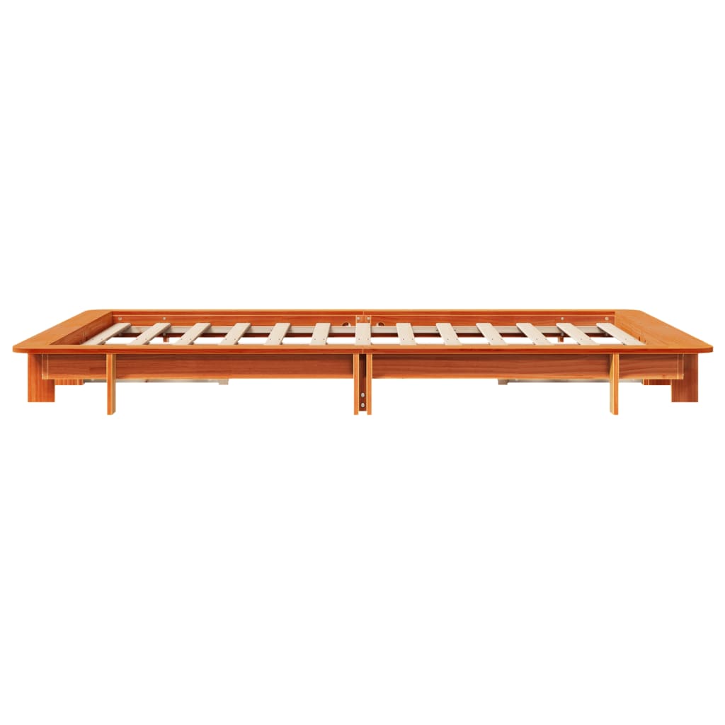 Solid Pine Wood Bed Frame, Wax Brown 120x200 cm - No Mattress