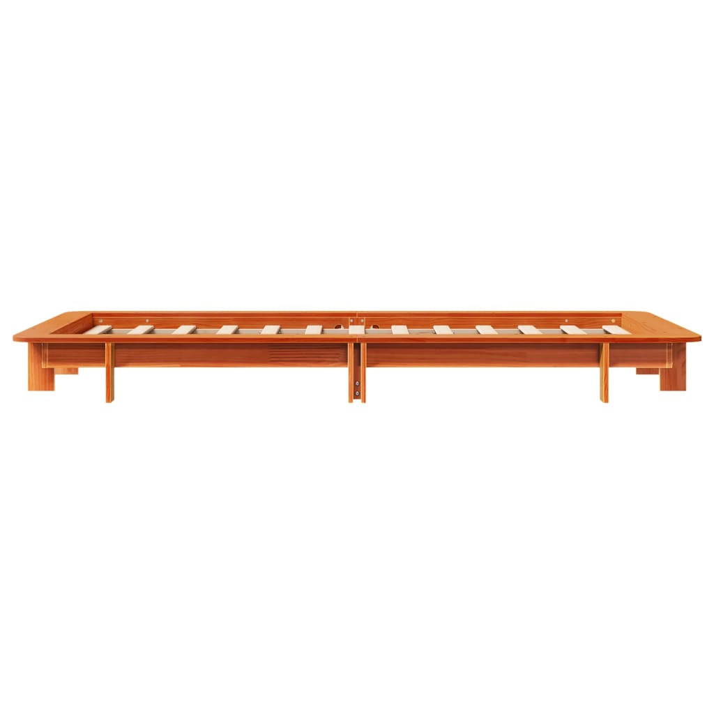 Solid Pine Wood Bed Frame Wax Brown 100x200 cm, No Mattress