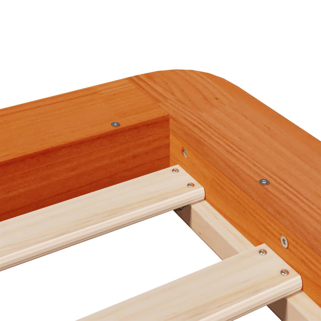 Solid Pine Wood Bed Frame Wax Brown 100x200 cm, No Mattress