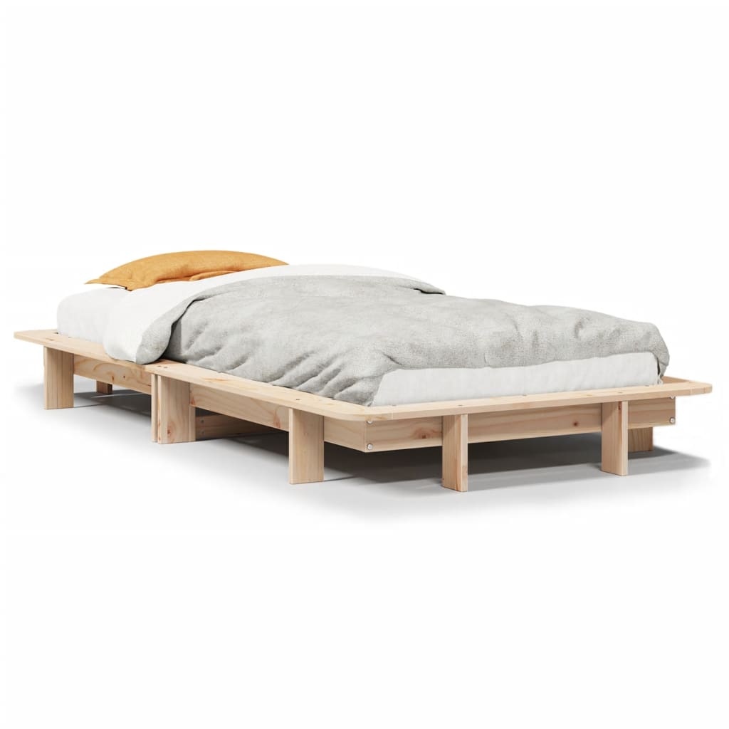 Solid Pine Wood Small Single Bed Frame 75x190 cm - No Mattress