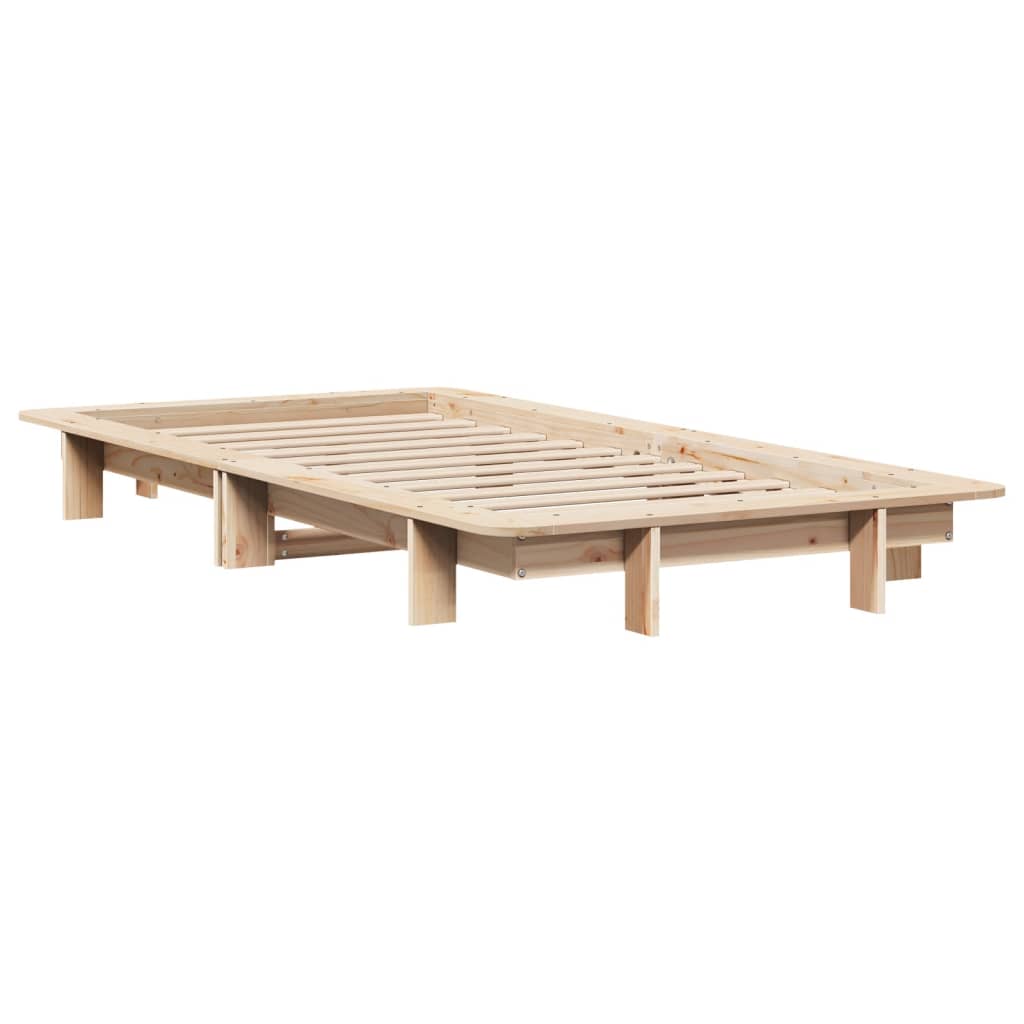 Solid Pine Wood Small Single Bed Frame 75x190 cm - No Mattress