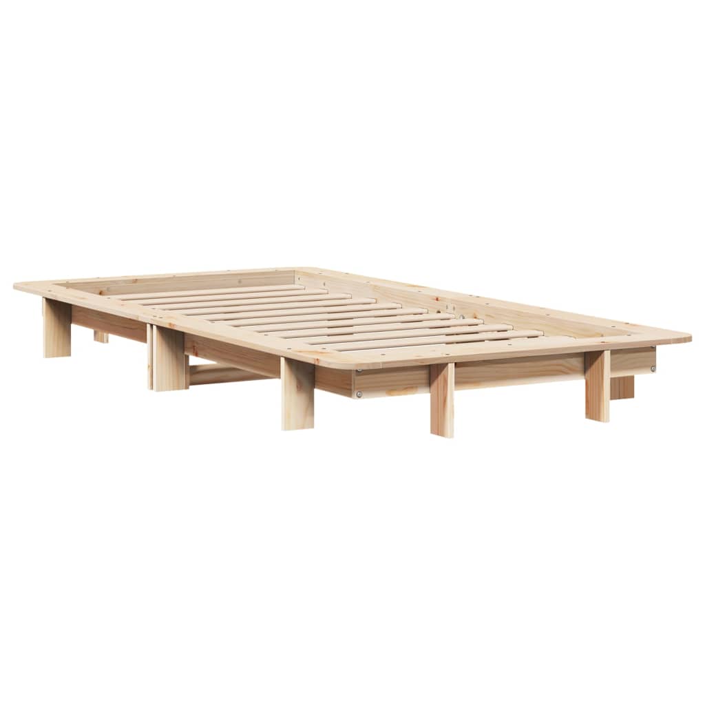 Solid Pine Wood Small Single Bed Frame 75x190 cm - No Mattress