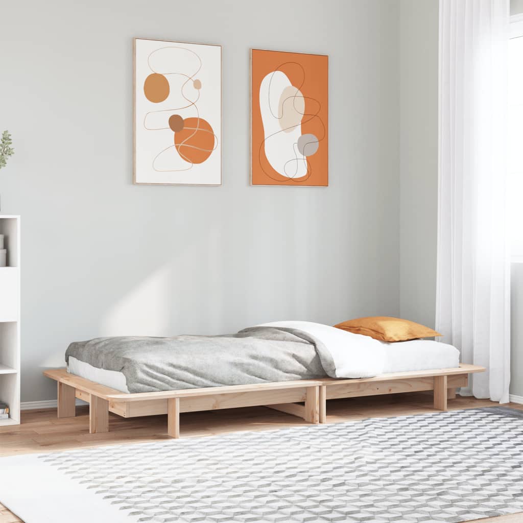 Solid Pine Wood Small Single Bed Frame 75x190 cm - No Mattress