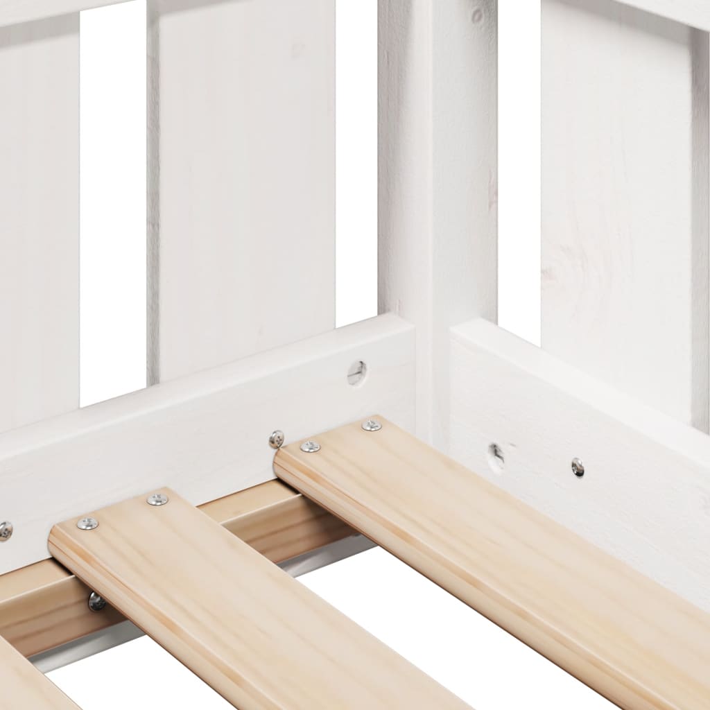 White Wooden Kids' House Bed Frame 80x200 cm - No Mattress