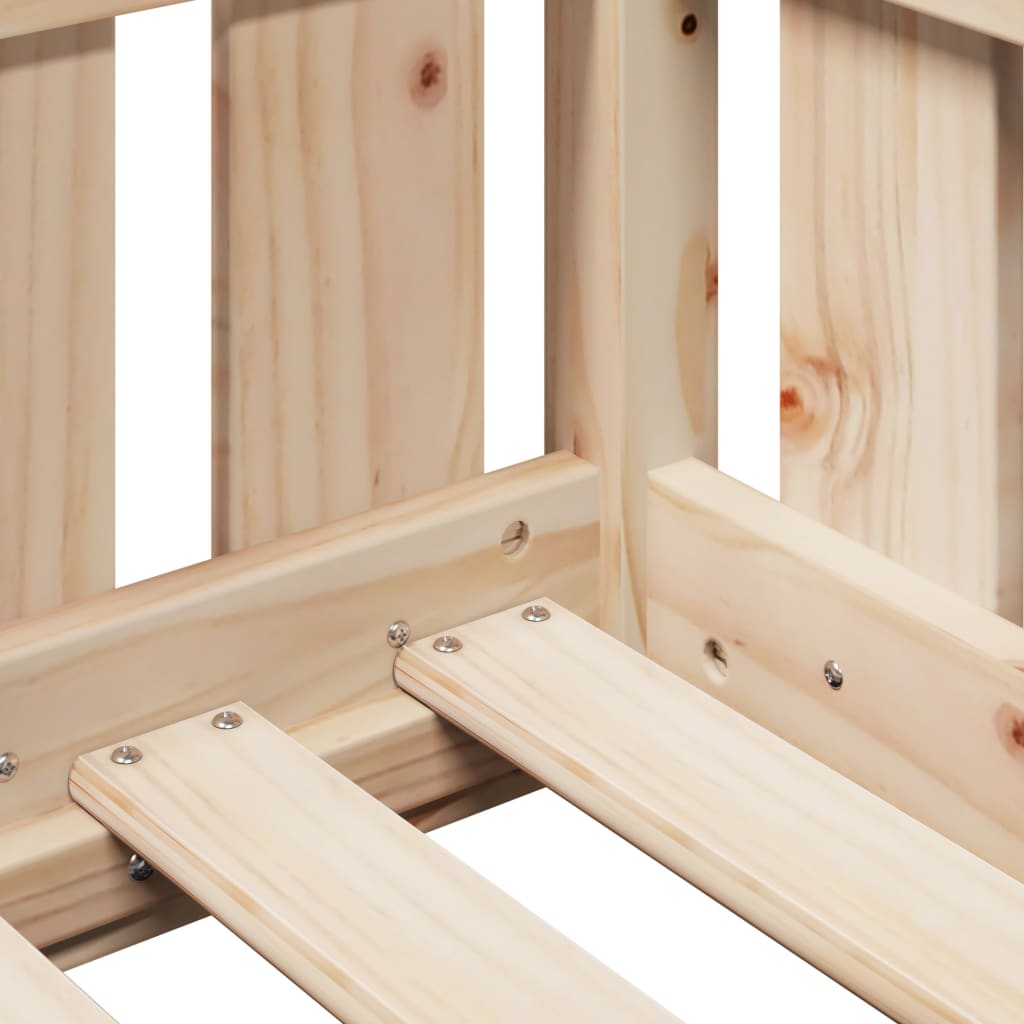Solid Pine Kids' House Bed Frame 80x160 cm - No Mattress Included