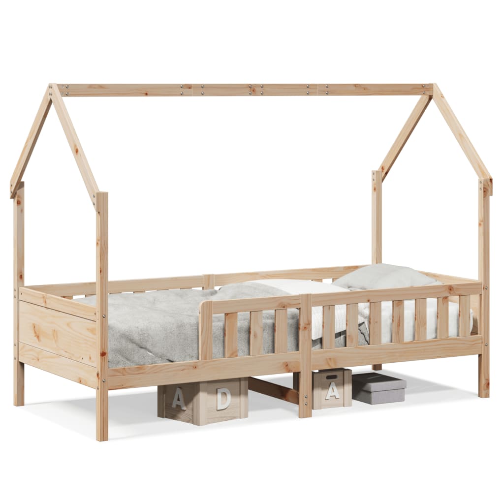 Pine Kids' House Bed Frame 90x200 cm - Mattress Not Included