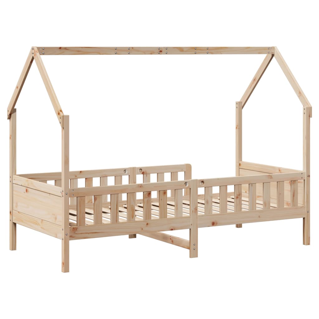Pine Kids' House Bed Frame 90x200 cm - Mattress Not Included