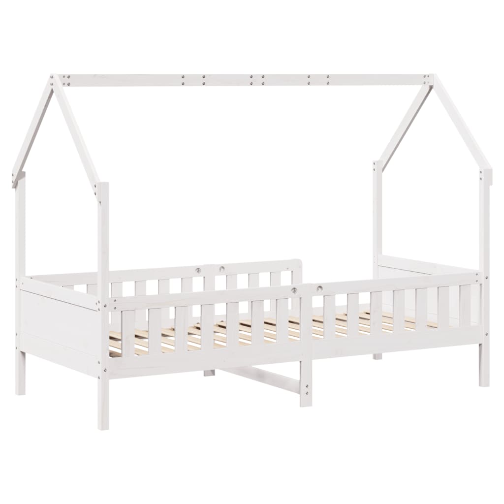 White Pine Kids' House Bed Frame 90x200 cm - No Mattress Included
