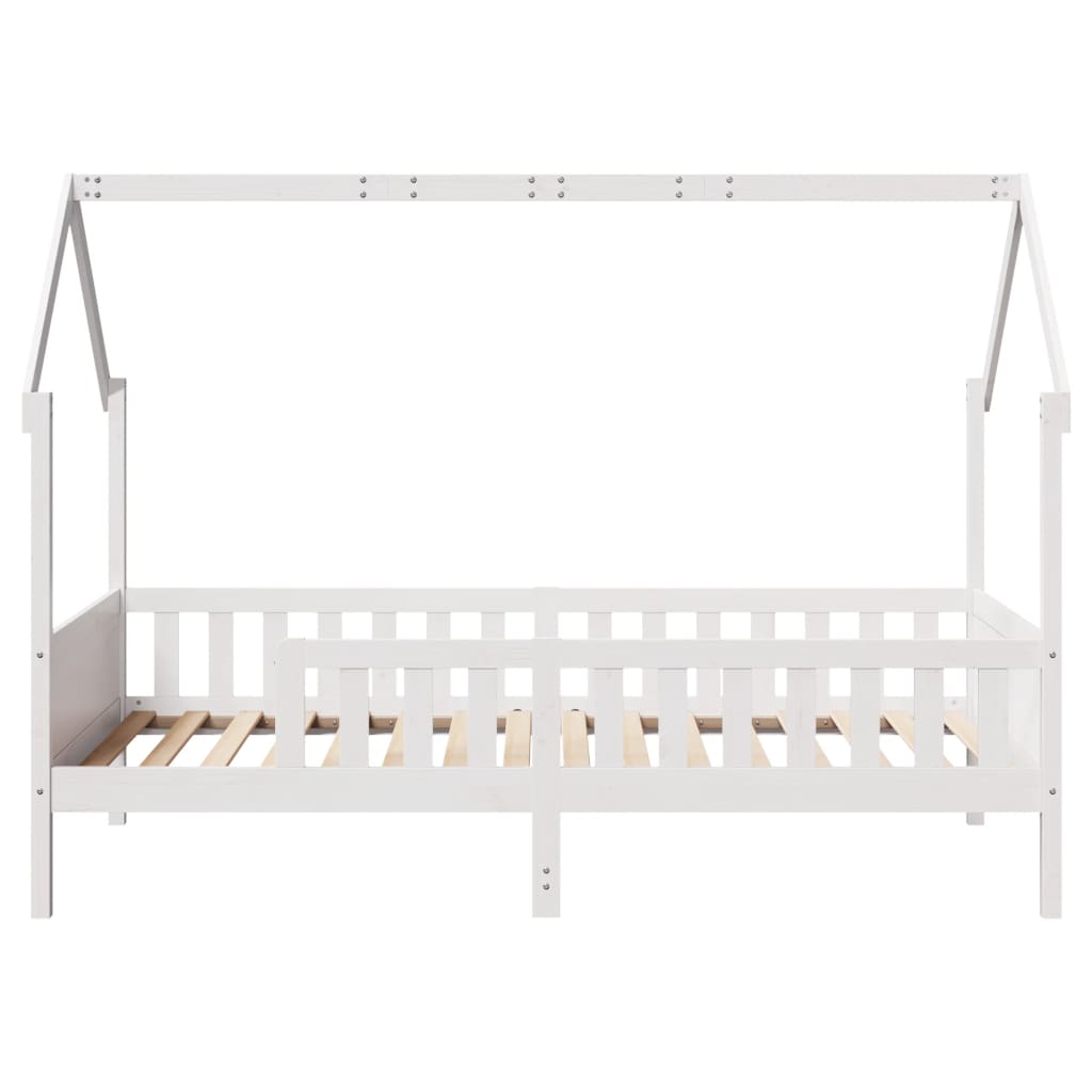 Kids' Pine House Bed Frame, White 80x200 cm (No Mattress)