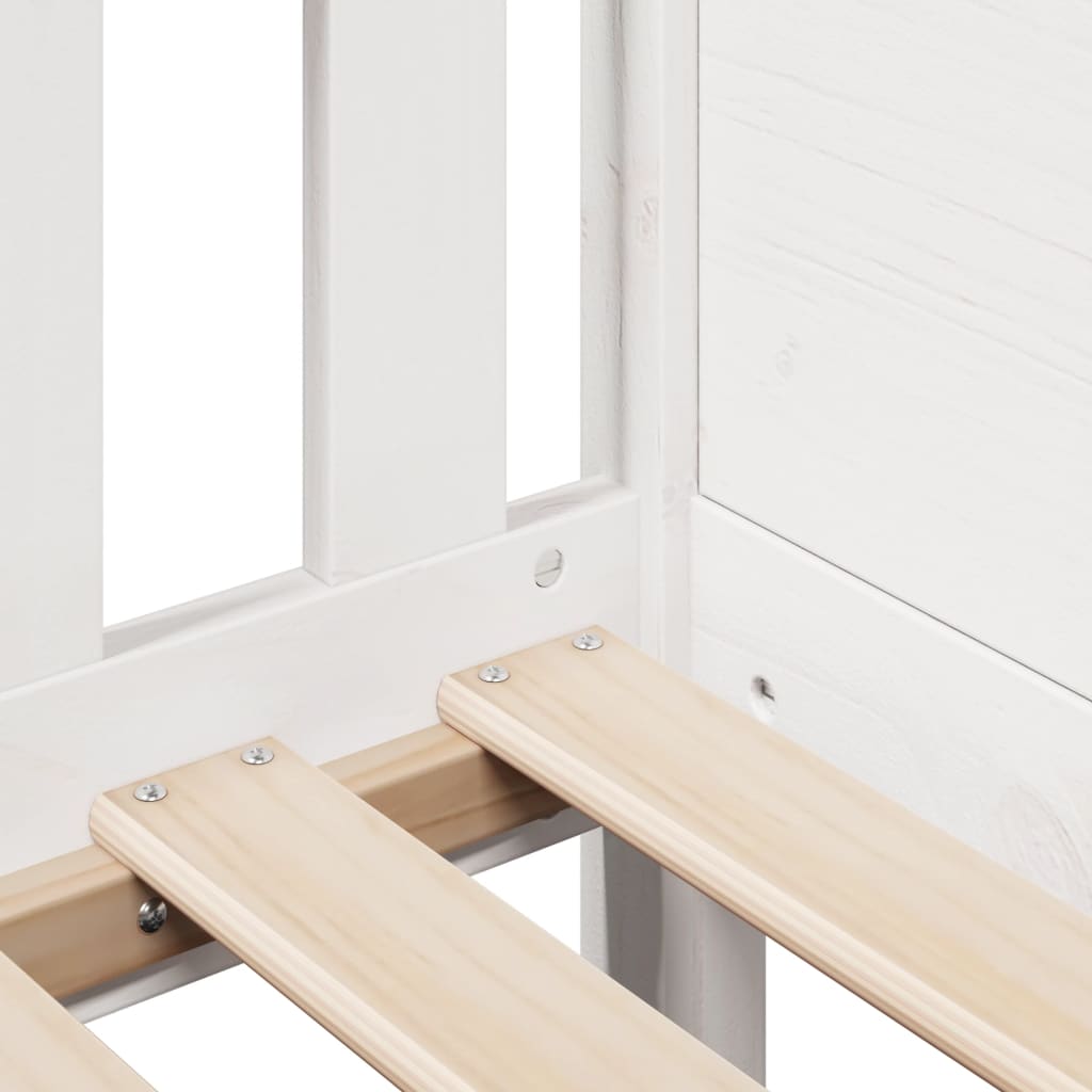 Kids' Pine House Bed Frame, White 80x200 cm (No Mattress)