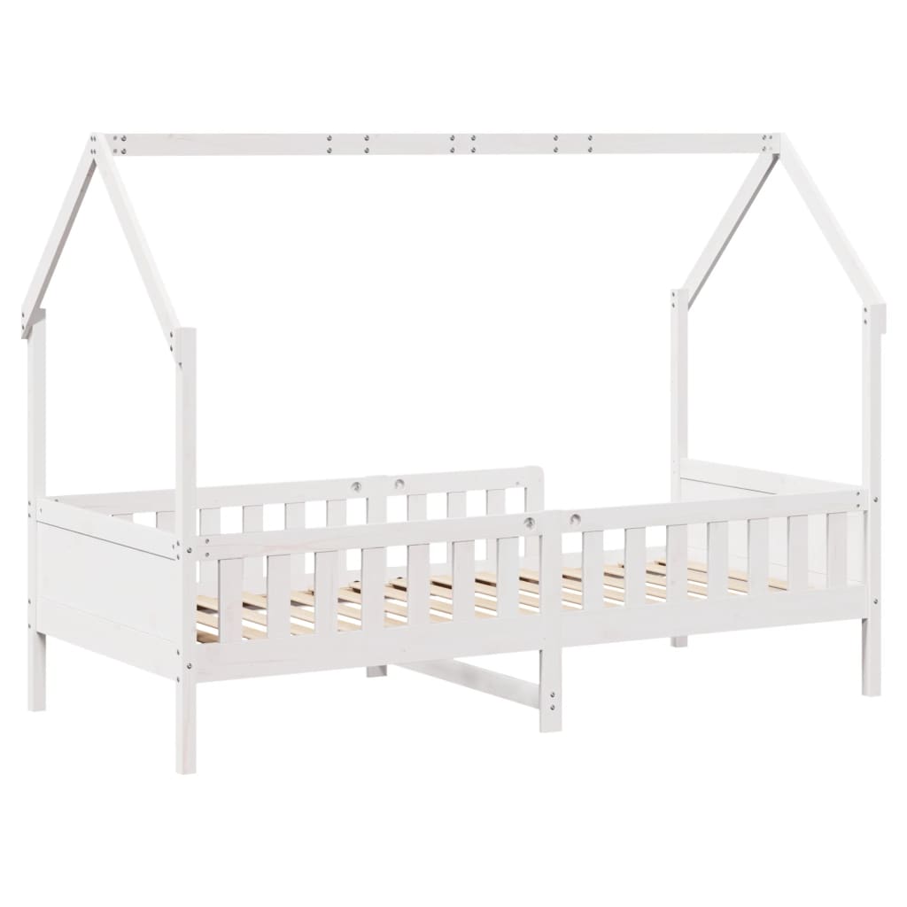 White Pine Kids' House Bed Frame 90x190cm - Single, No Mattress