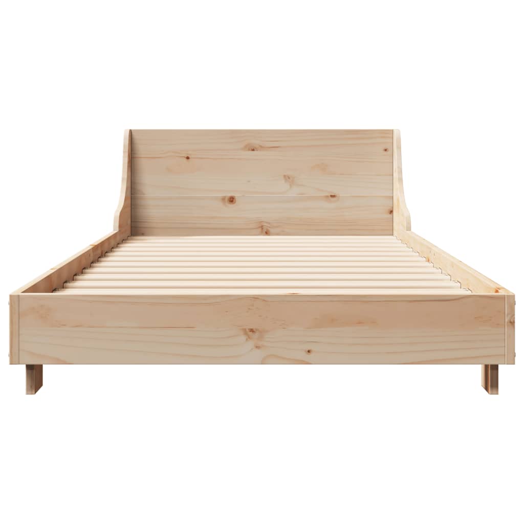 Solid Pine Wood Bed Frame, No Mattress, 100x200 cm