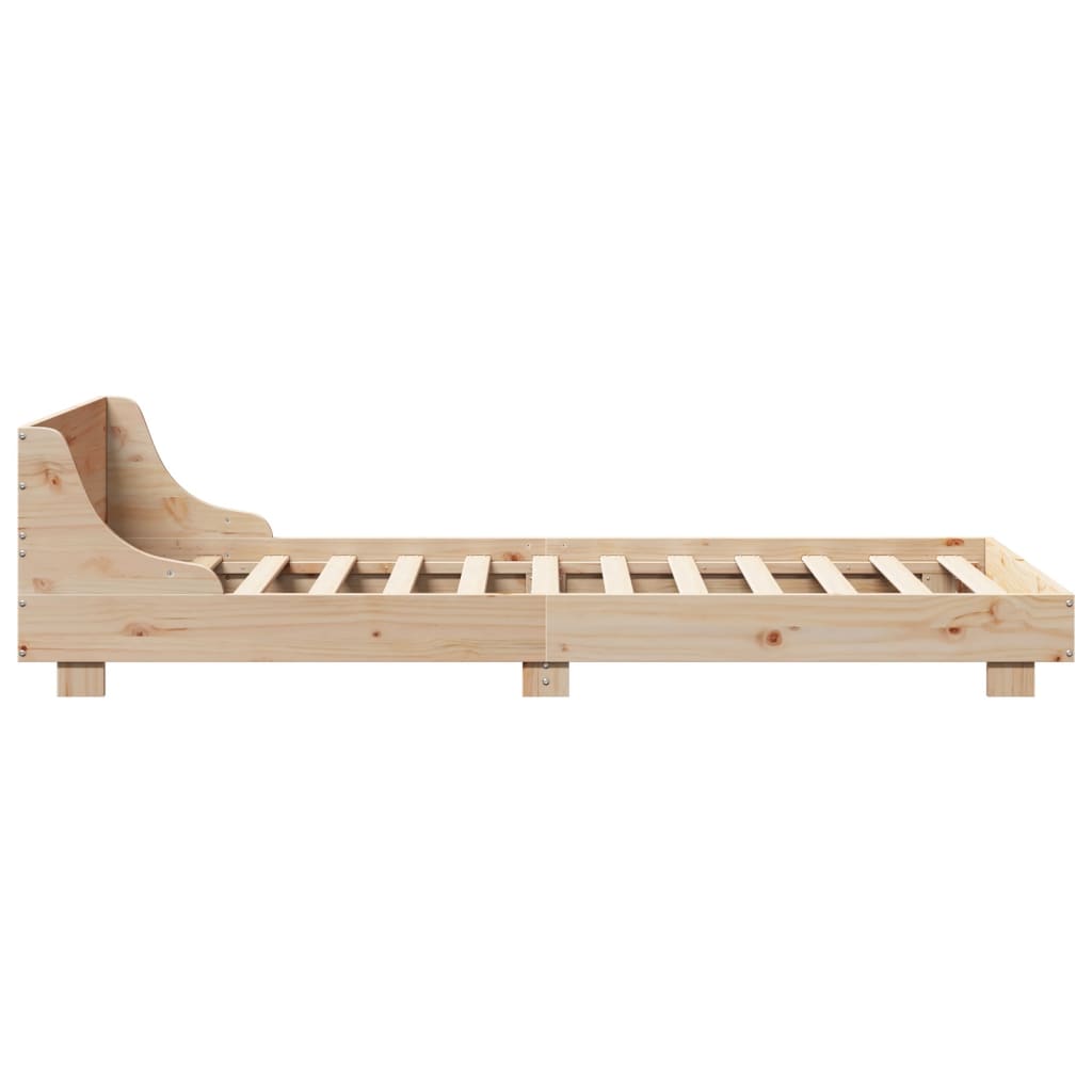 Solid Pine Wood Bed Frame, No Mattress, 100x200 cm