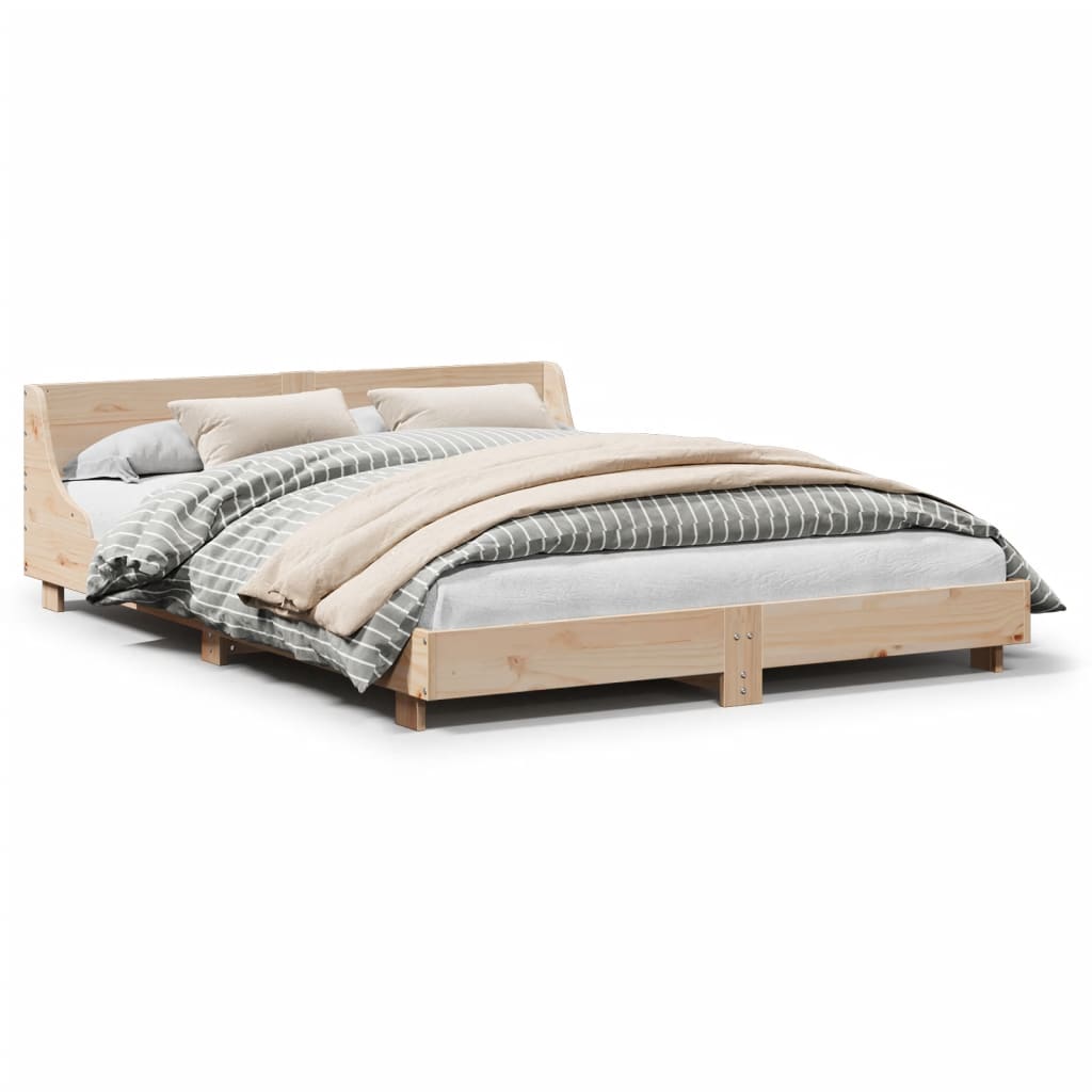 Solid Pine Wood Bed Frame 140x190 cm - No Mattress Included