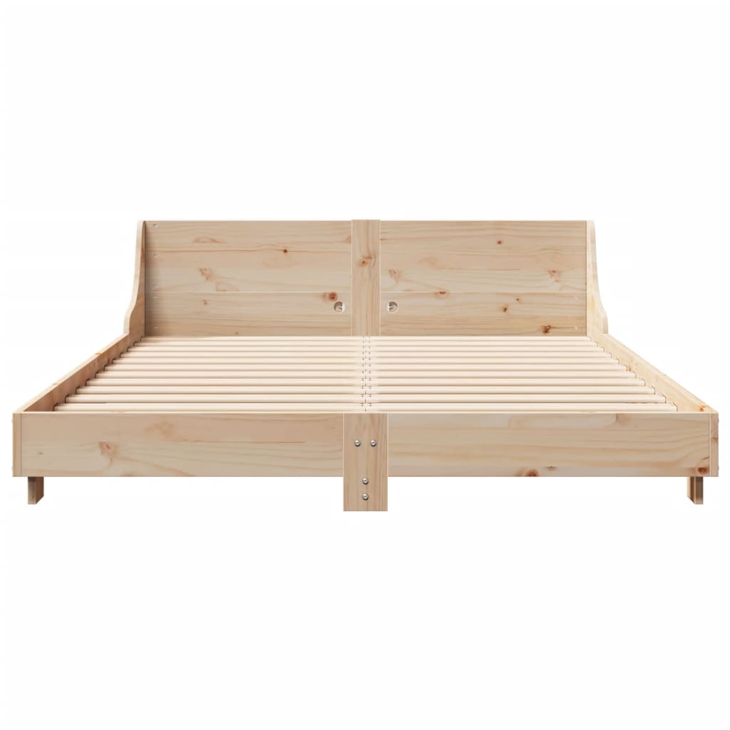 Solid Pine Wood Bed Frame 140x190 cm - No Mattress Included