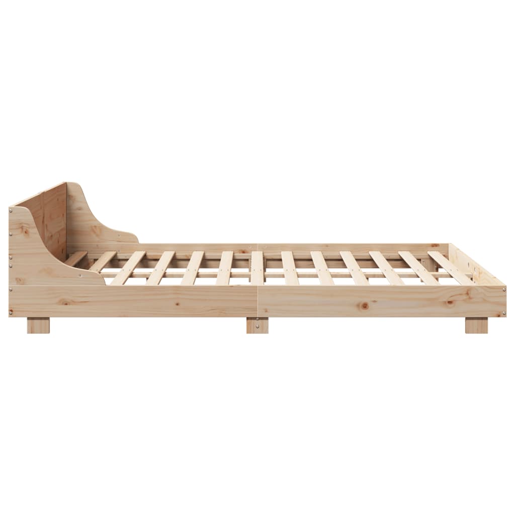Solid Pine Wood Bed Frame 140x190 cm - No Mattress Included