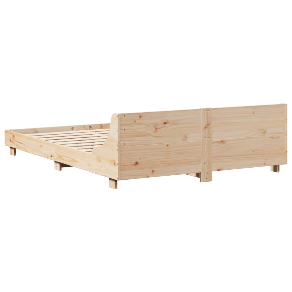 Solid Pine Wood Bed Frame 140x190 cm - No Mattress Included