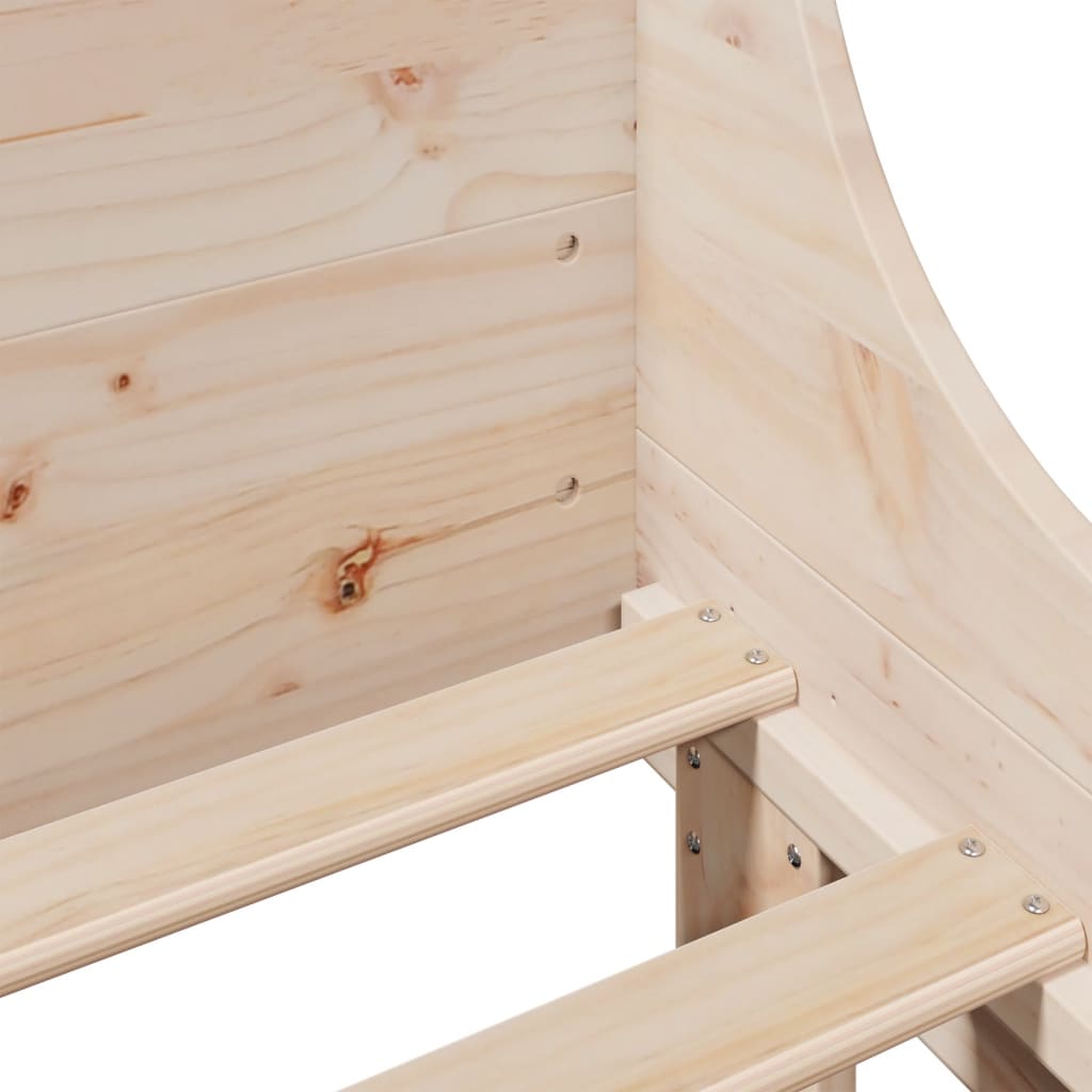 Solid Pine Wood Bed Frame 140x190 cm - No Mattress Included