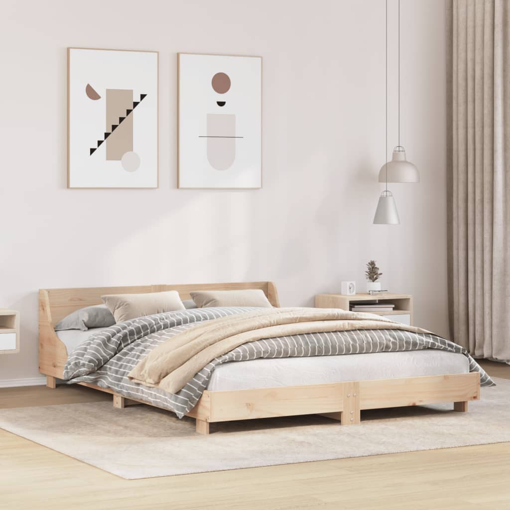 Solid Pine Wood Bed Frame 140x190 cm - No Mattress Included