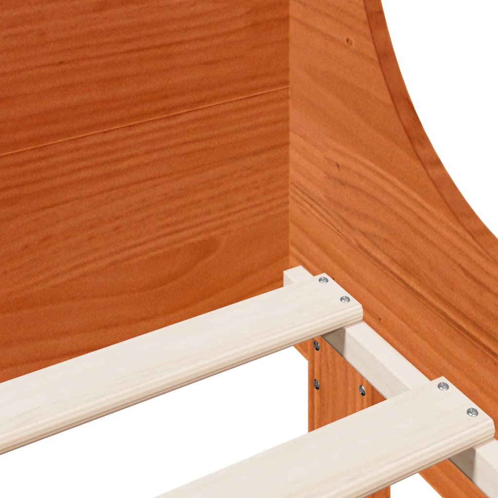 Solid Pine Wood Bed Frame Wax Brown 75x190cm Small Single
