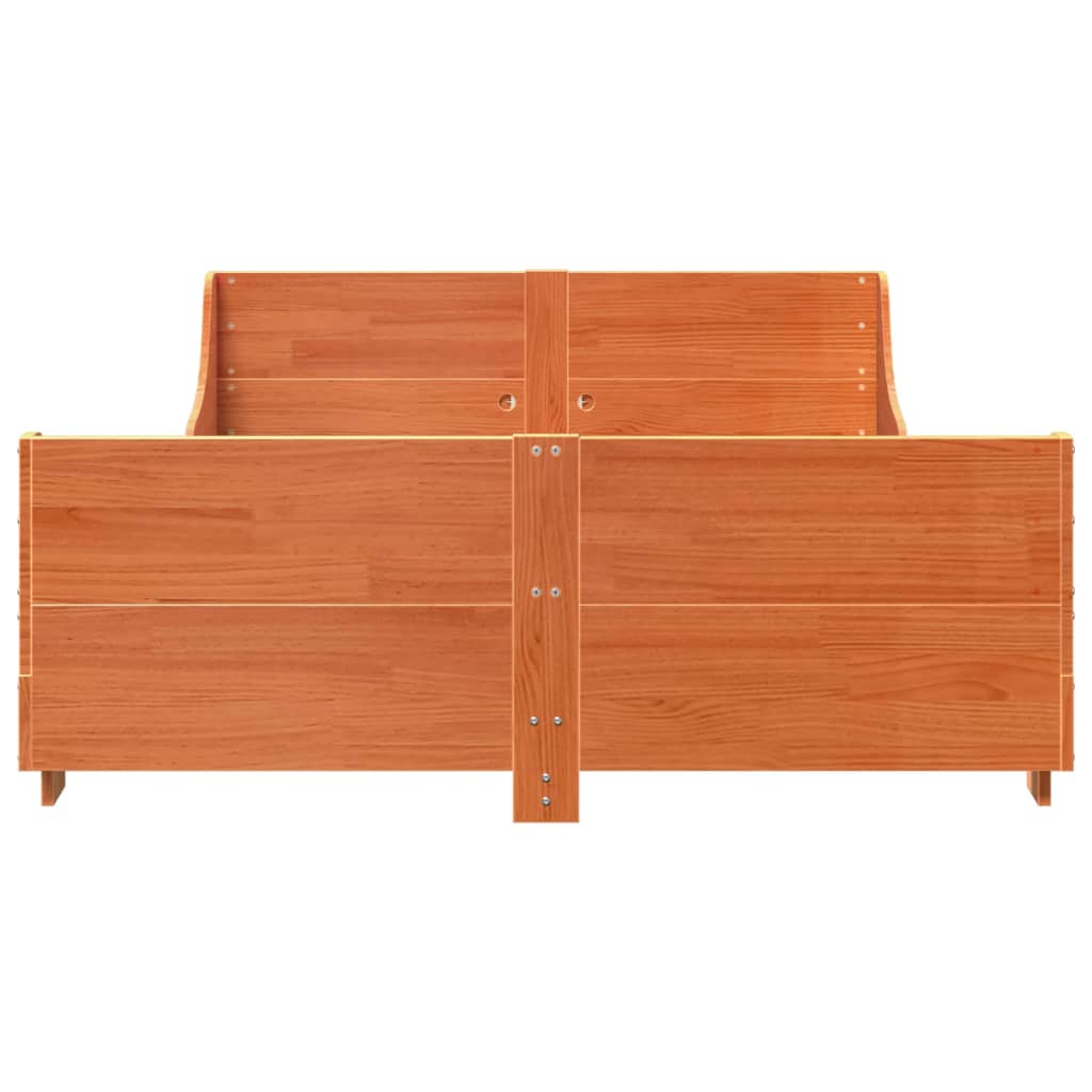 Wax Brown Solid Pine Bed Frame 120x200 cm - No Mattress Included