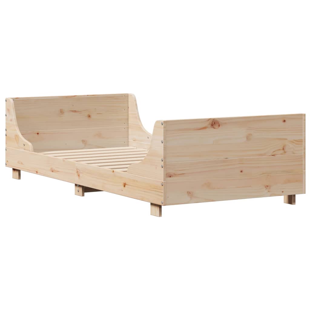 Solid Pine Wood Bed Frame 75x190 cm - Small Single, No Mattress
