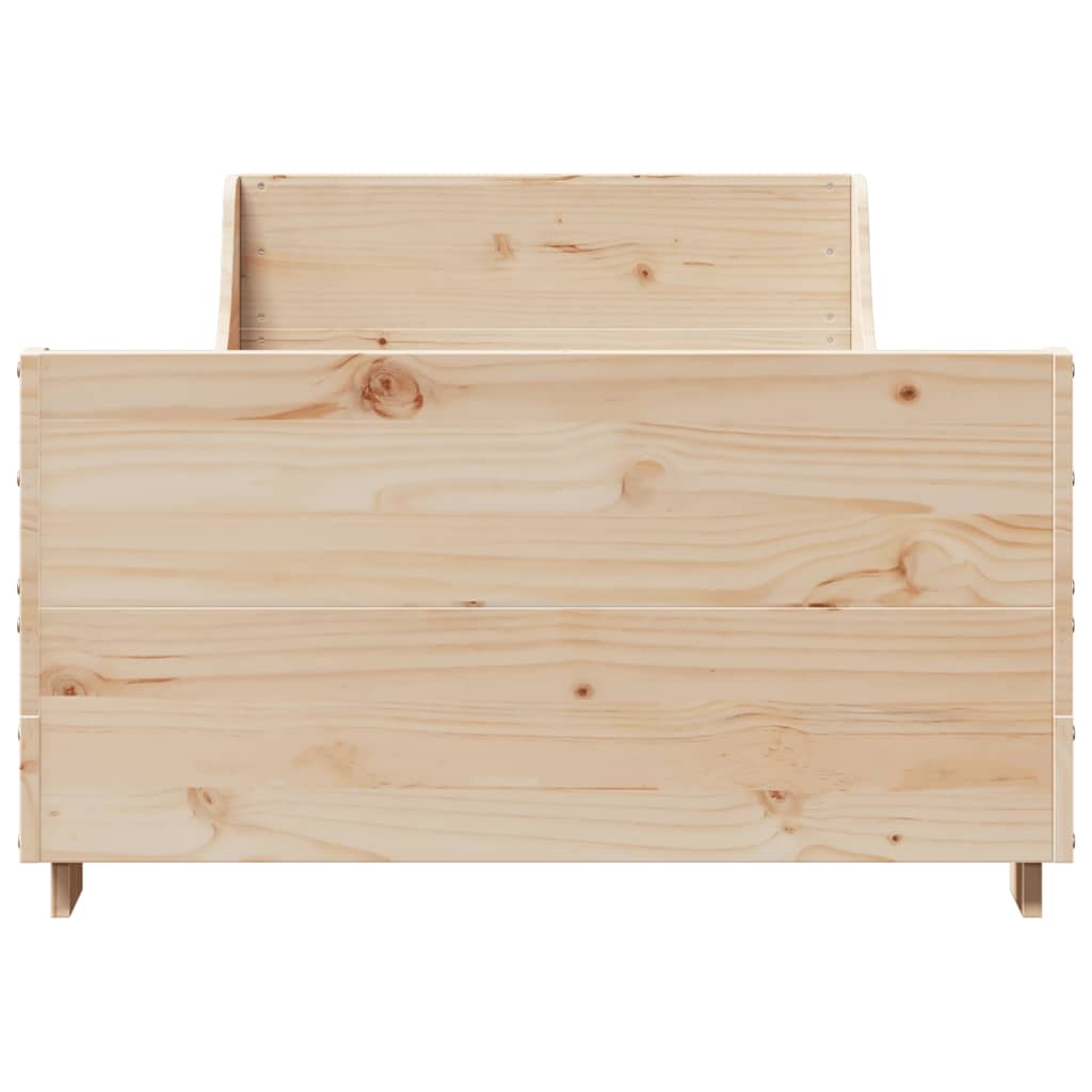 Solid Pine Wood Bed Frame 75x190 cm - Small Single, No Mattress
