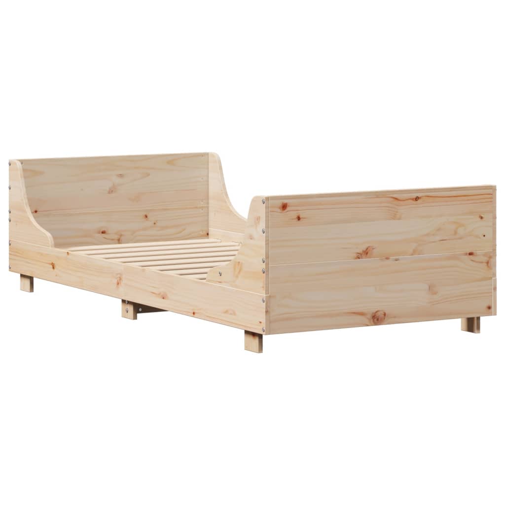 Solid Pine Wood Bed Frame 75x190 cm - Small Single, No Mattress