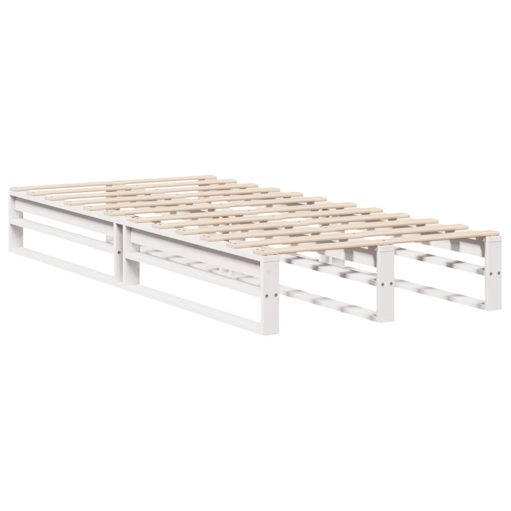 Solid Pine Wood Bed Frame - White 90x200 cm (No Mattress)