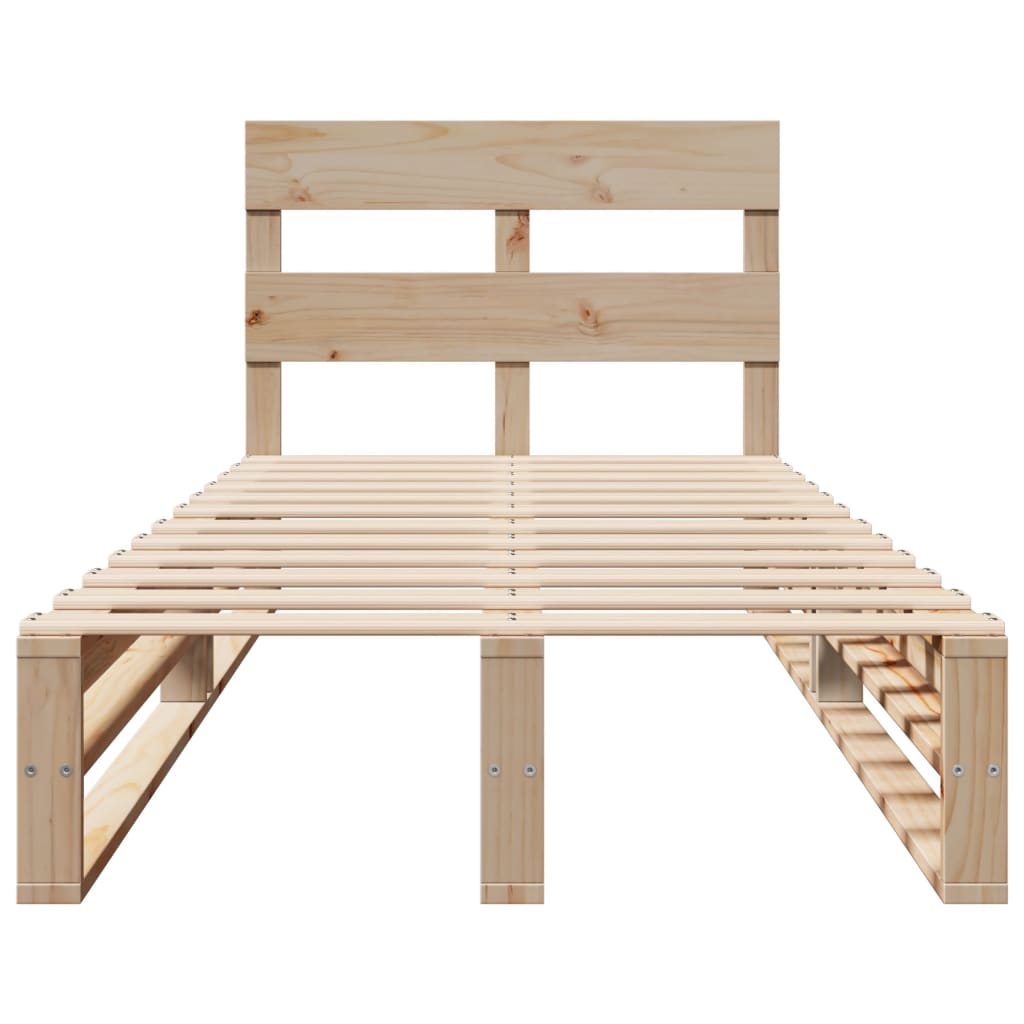Solid Wood Pine Bed Frame 75x190 cm - Small Single, No Mattress