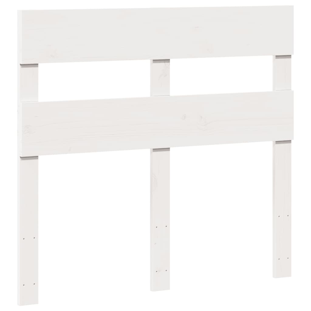 Solid Pine Wood Single Bed Frame, White 90x190 cm, No Mattress