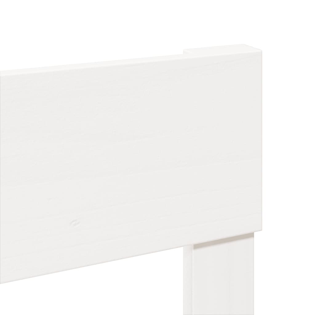 Solid Pine Wood Single Bed Frame, White 90x190 cm, No Mattress