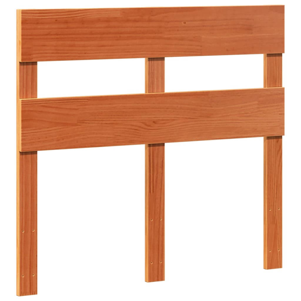 Solid Pine Wood Bed Frame, Wax Brown, 90x190 cm, Single Size