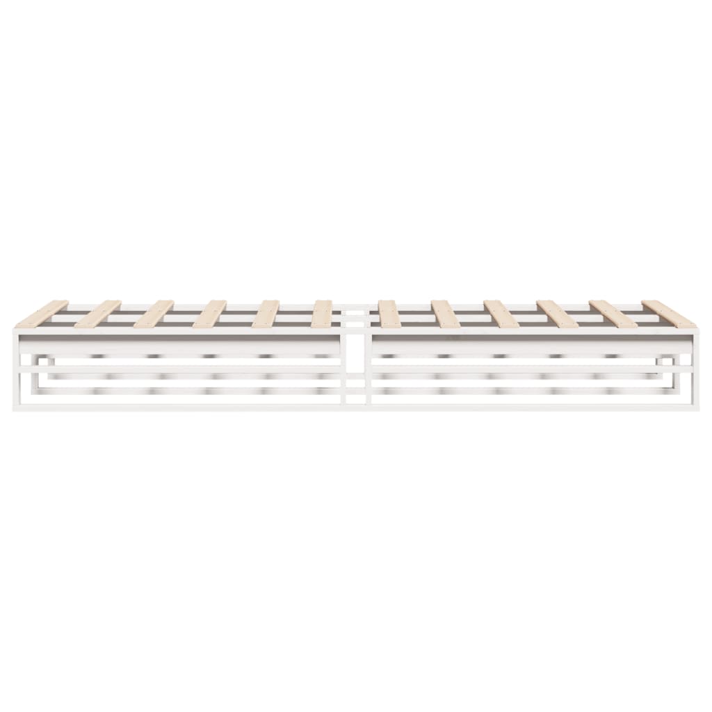 Solid Pine Bed Frame, White, 90x200 cm - No Mattress Included