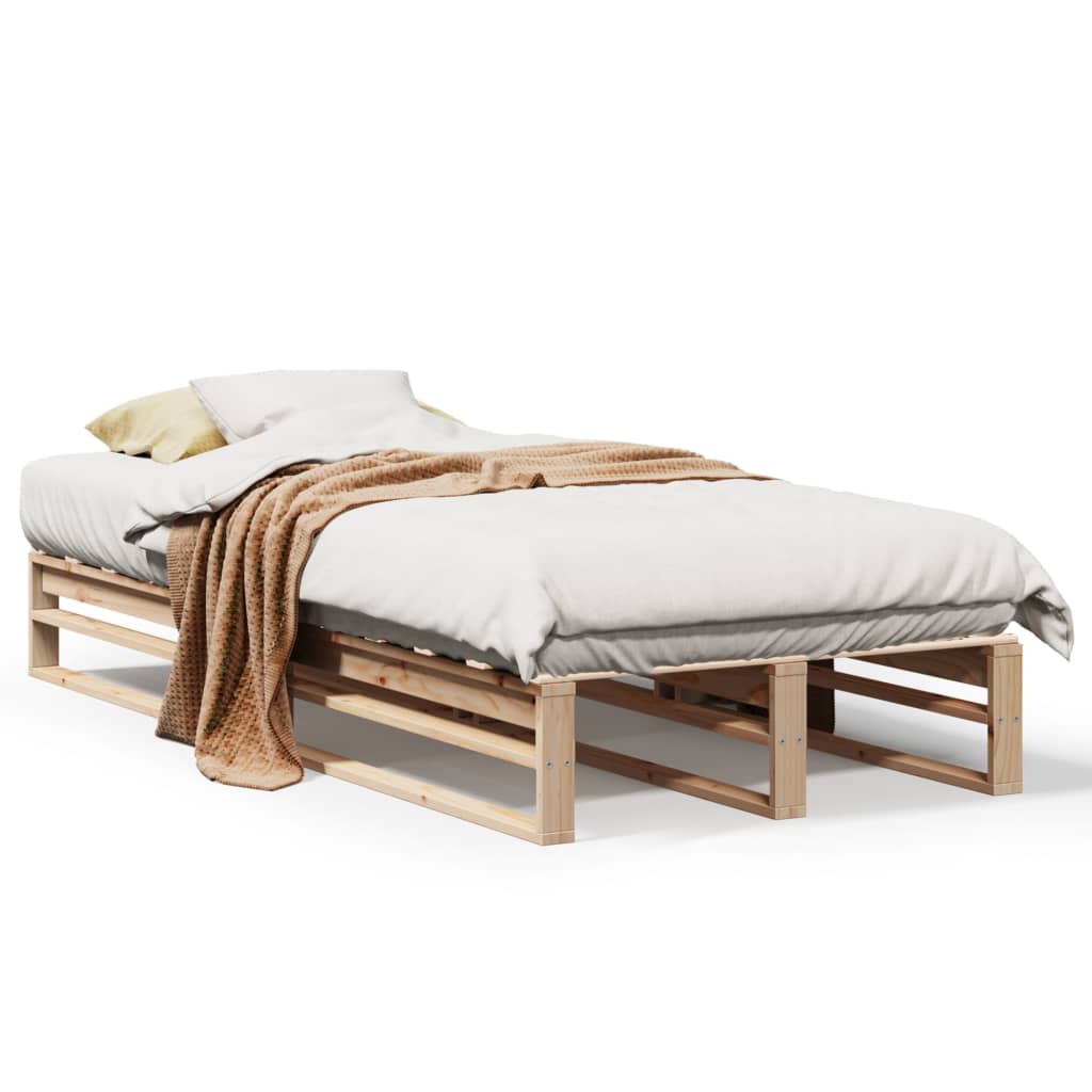 Solid Pine Wood Bed Frame 100x200 cm - Mattress Excluded