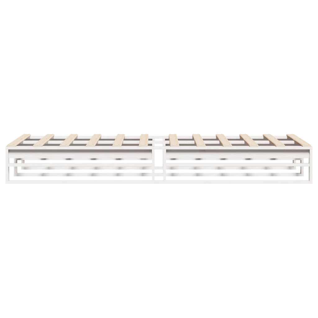 White Solid Pine Wood Bed Frame 100x200 cm (Mattress Not Included)