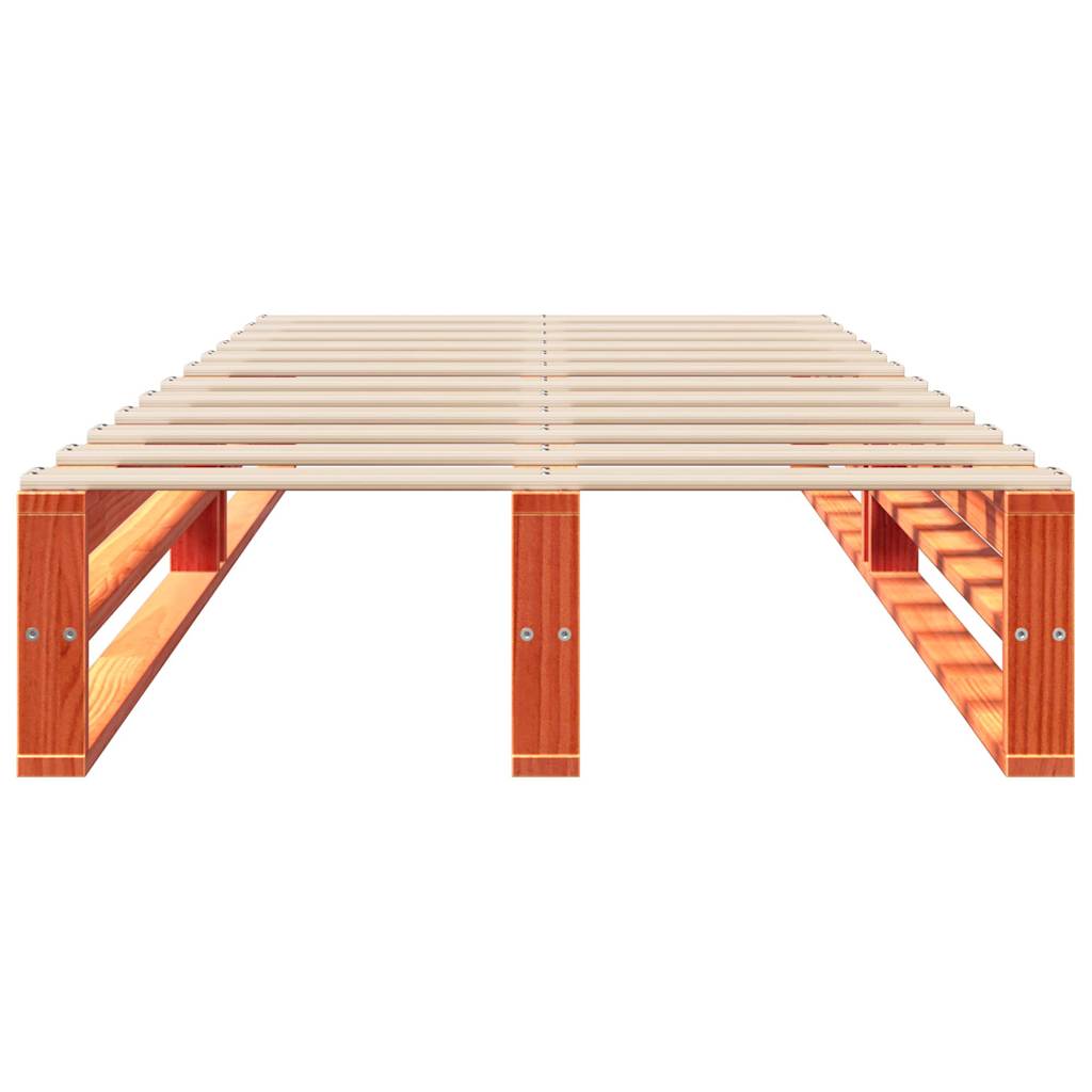 Solid Pine Bed Frame Wax Brown 100x200 cm - No Mattress Included
