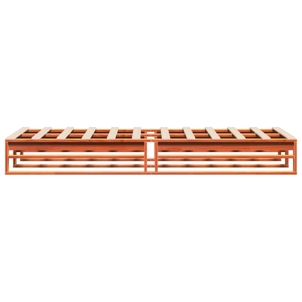 Solid Pine Bed Frame Wax Brown 100x200 cm - No Mattress Included